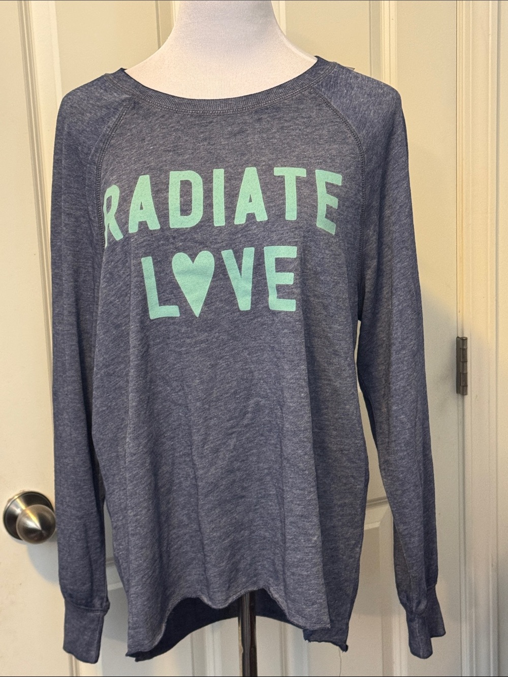 Zoe + Liv Navy Sweatshirt with Mint 'Radiate Love' Graphic